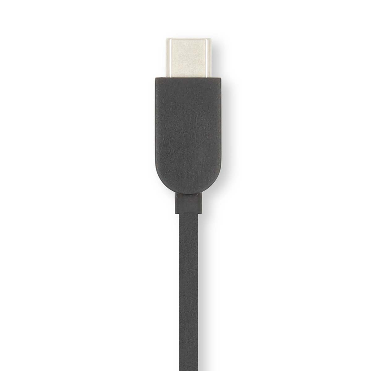 Schwarzes USB-C-Kabel, gerade Ansicht.