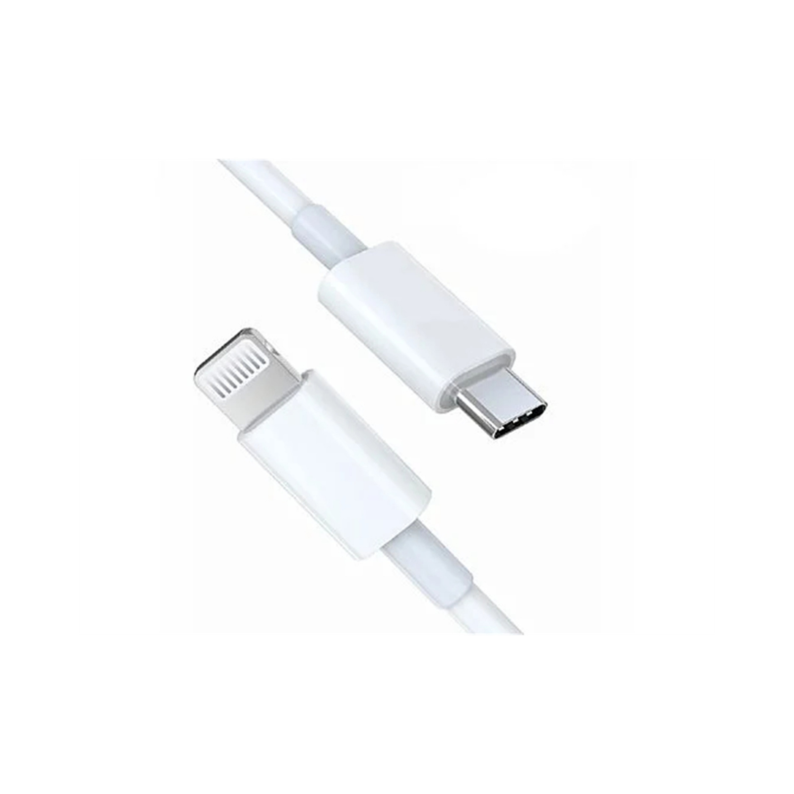 Weißes USB-C-zu-Lightning-Kabel.
