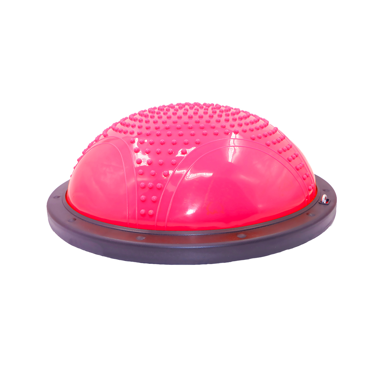 Cúpula de equilibrio rosa con base negra. El fondo es blanco.