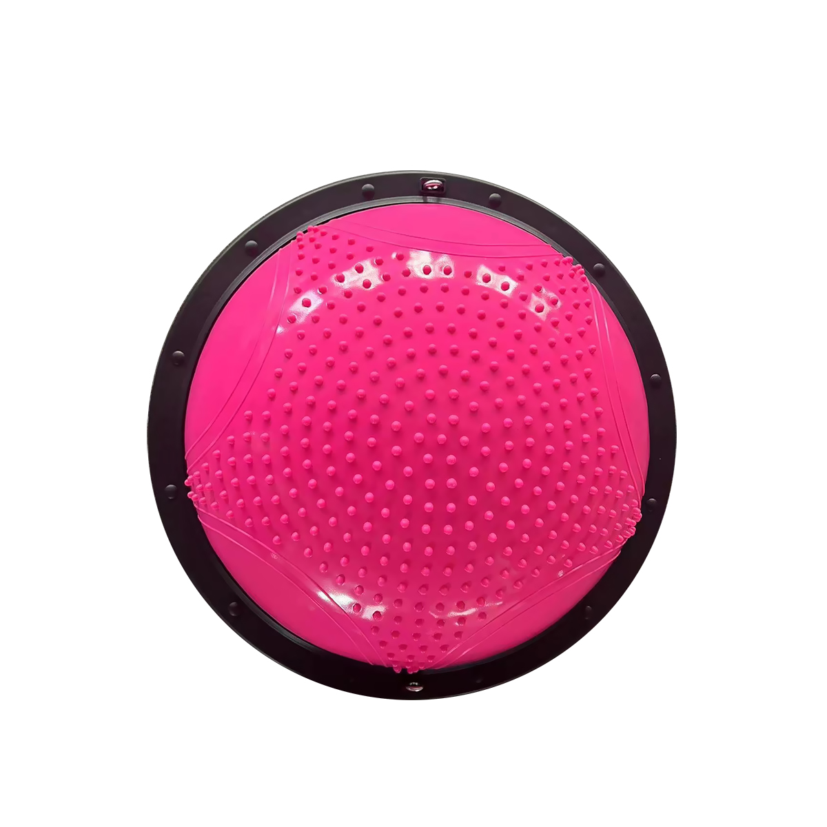 Cúpula de equilibrio rosa con base negra. El fondo es blanco.