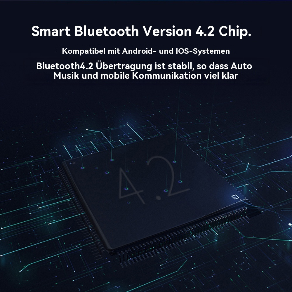 Nahaufnahme eines schwarzen Chips mit der Nummer 4.2 auf blauem Hintergrund.