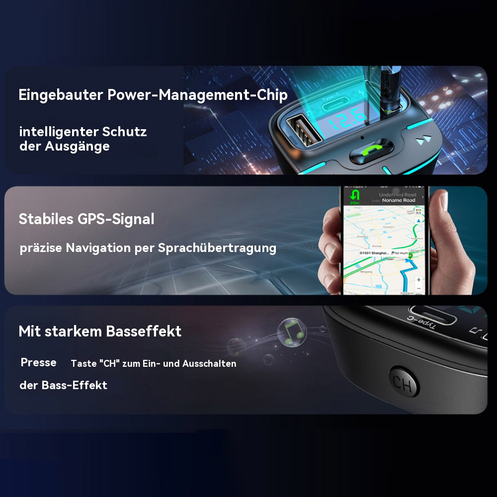 Ein Bild mit Text über ein Gerät mit mehreren Funktionen und Details.