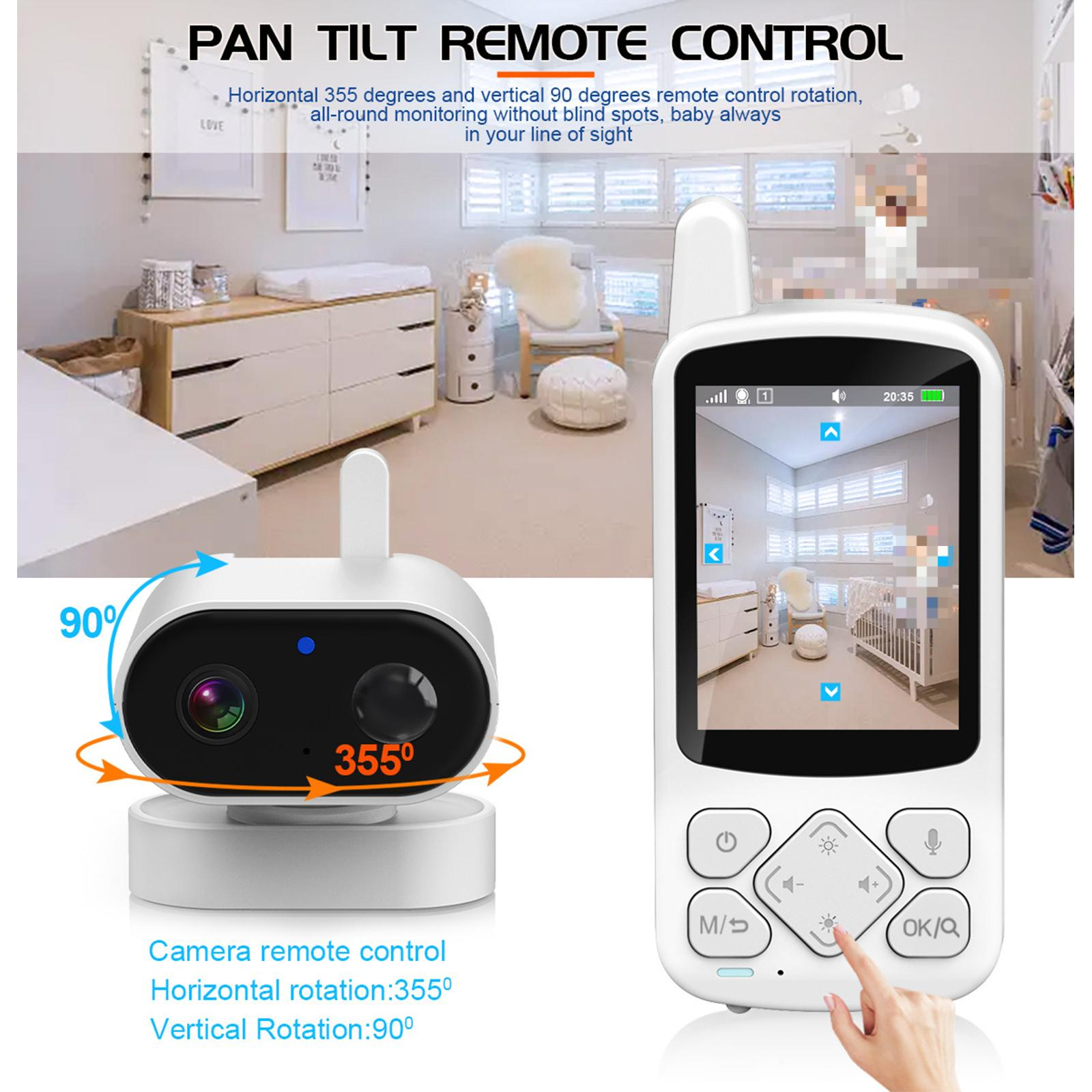 Babyfon-System, Kamera und Monitor zeigen ein Baby im Kinderbett.