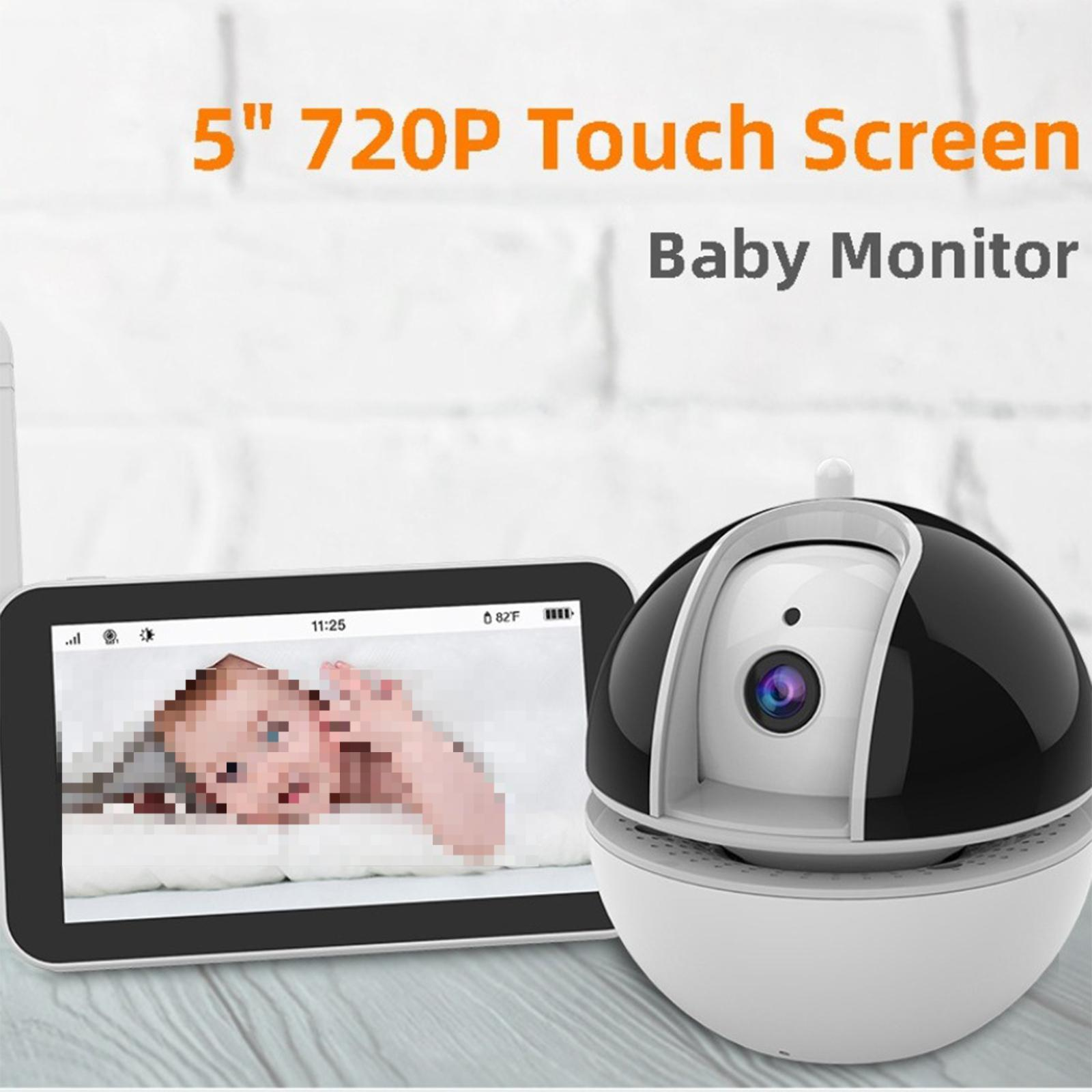 Babyphone mit Bildschirm, der ein Baby zeigt, und einer Kamera.
