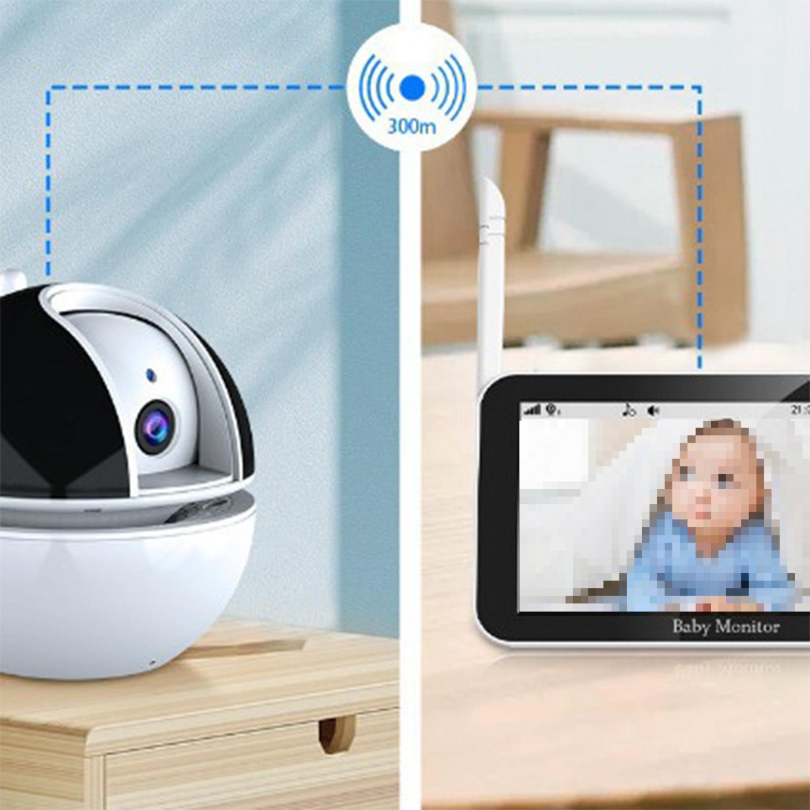 Babyphone mit Kamera und Bildschirm, der ein Baby zeigt.