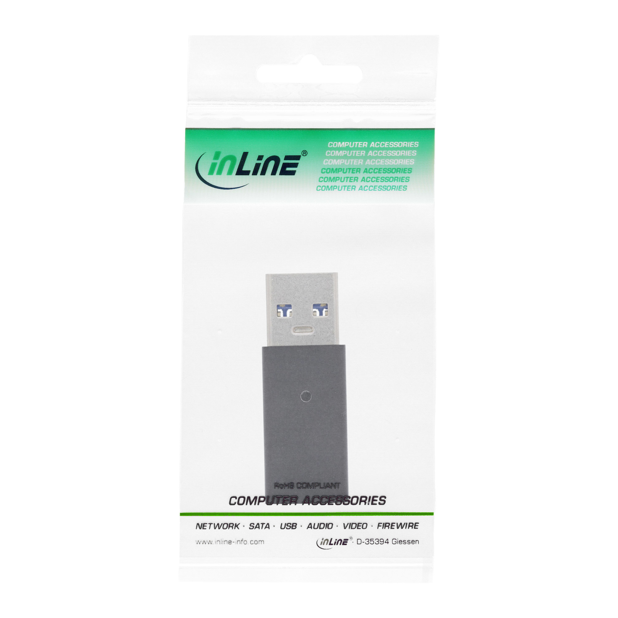 Ein USB-Stick in einer Plastikverpackung. Auf der Verpackung steht 'Computer Accessories'.