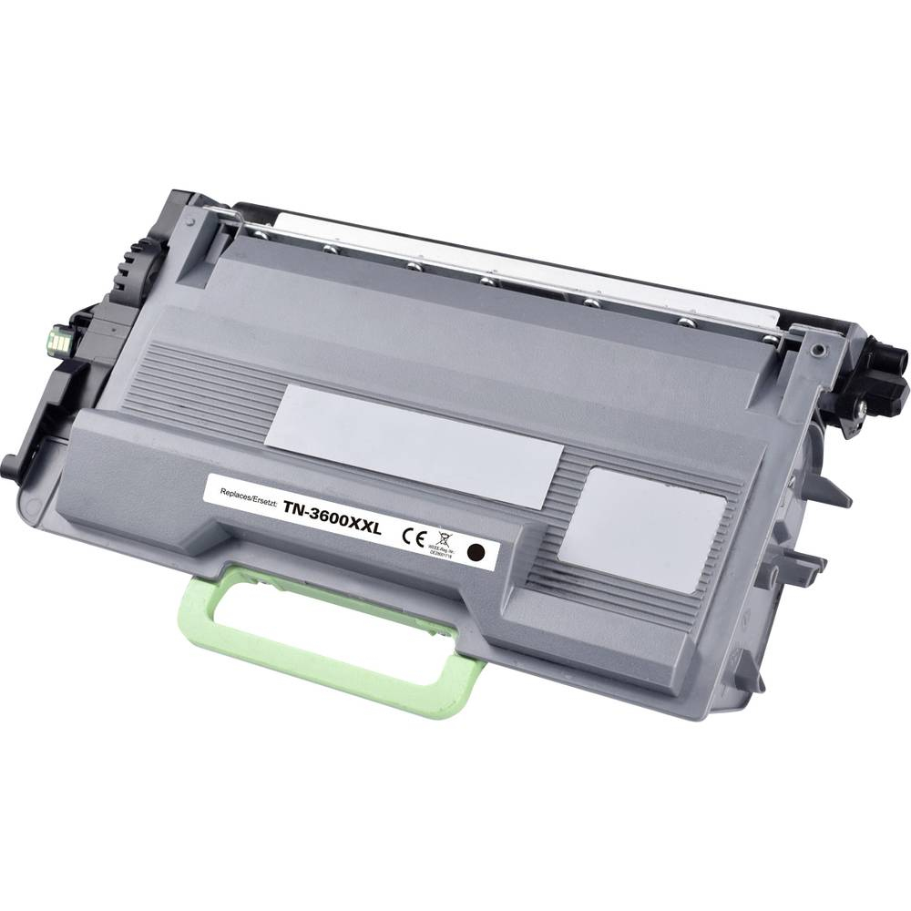 Cartuccia toner grigia con maniglia verde. La cartuccia ha un'etichetta.
