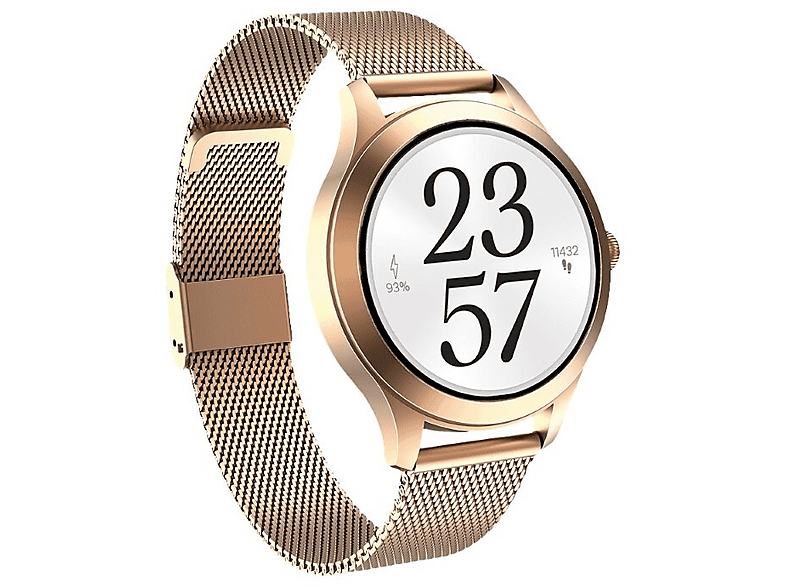 MAXCOM Gold 1,28 Zoll TFT-Display Smartwatch Stahl, Gold