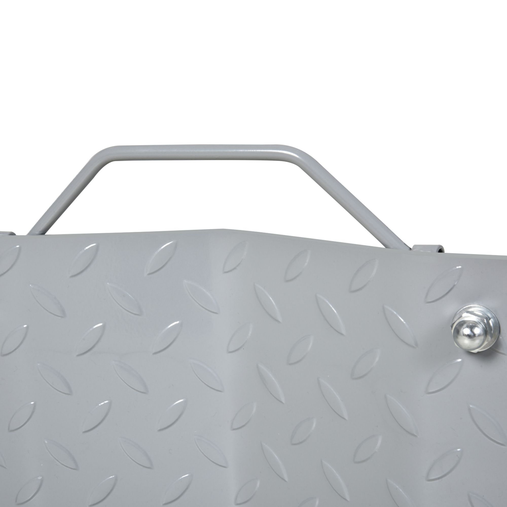 Grauer Autodolly-Griff. Der Griff ist aus Metall gefertigt.
