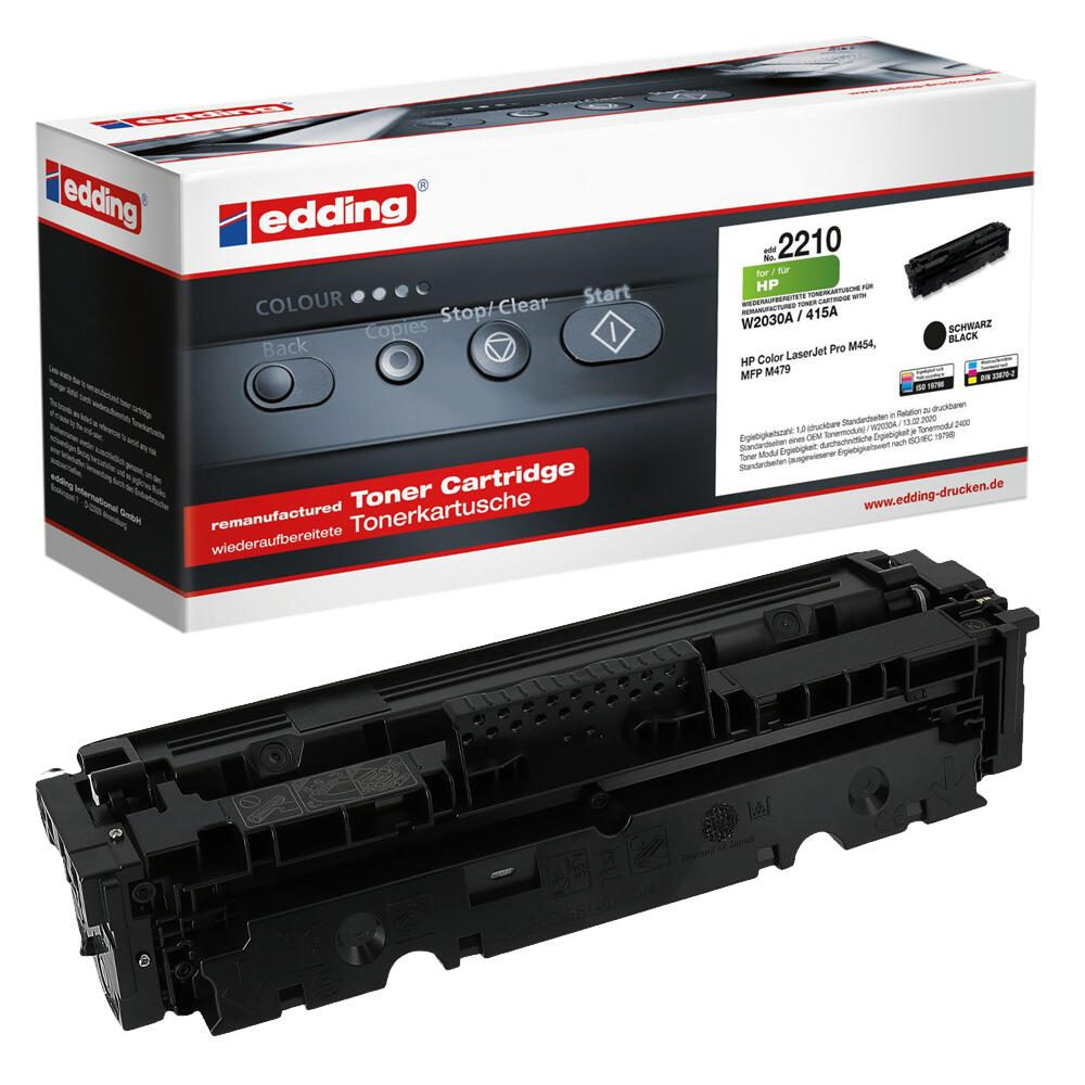 Czarny toner i pudełko z przyciskami i tekstem.