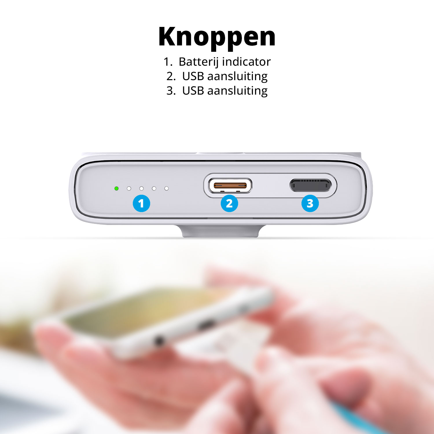 Gros plan d'un appareil blanc avec ports USB et indicateurs.