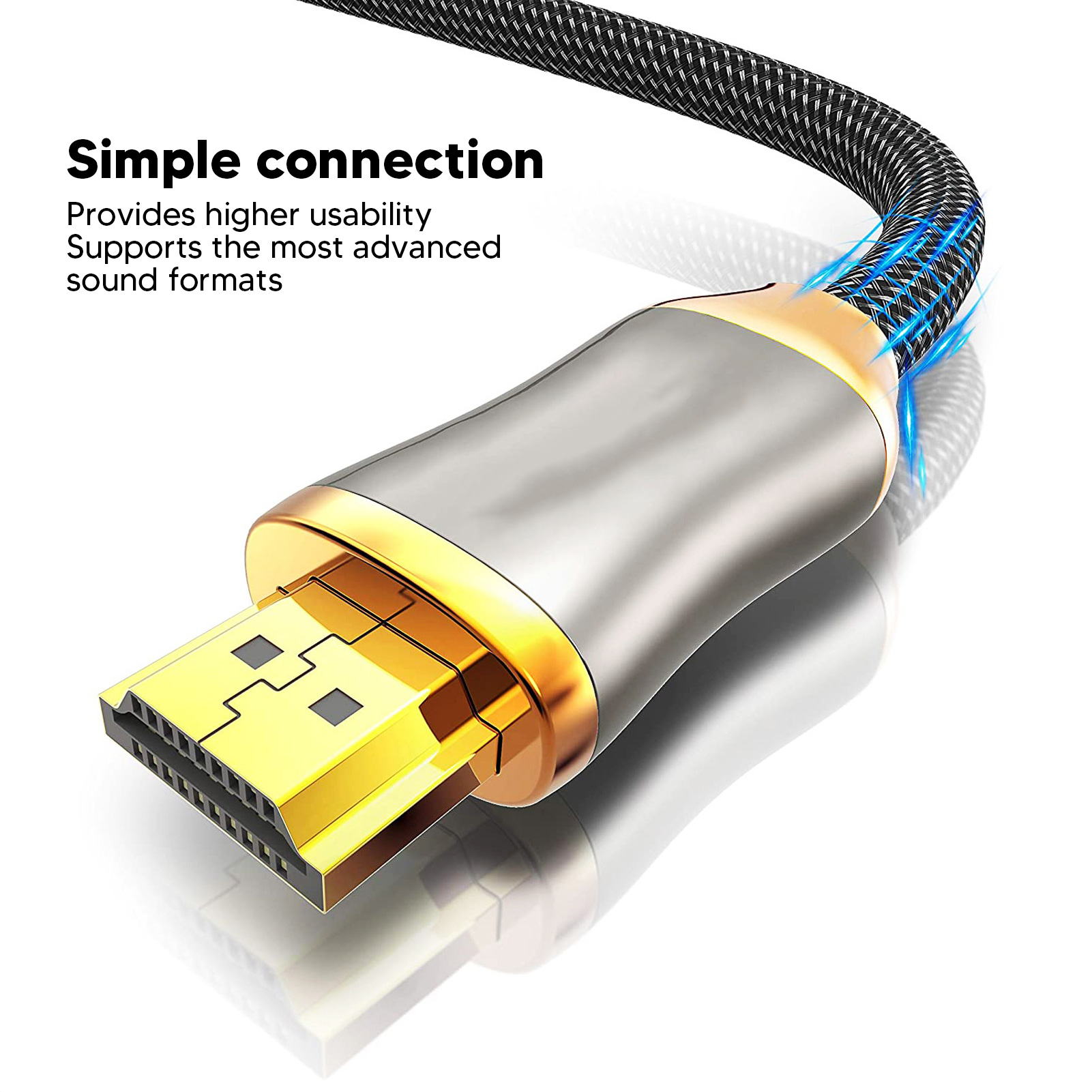 Nahaufnahme eines HDMI-Kabelanschlusses.