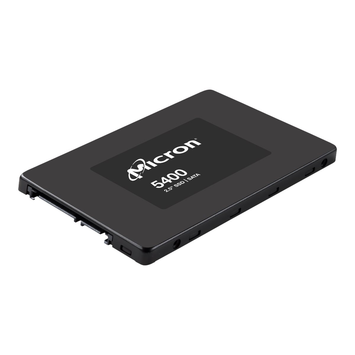 SSD Micron 5400 nero su sfondo bianco.