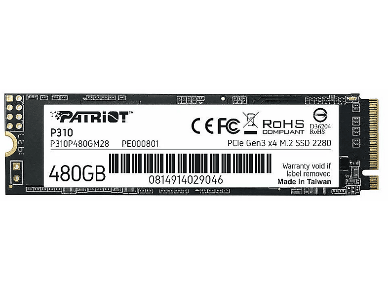 Disco duro interno 480 GB | PATRIOT MEMORY P310, Interno, Negro ...