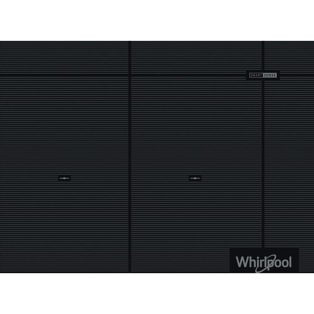 Primer plano de la superficie de una placa Whirlpool negra.