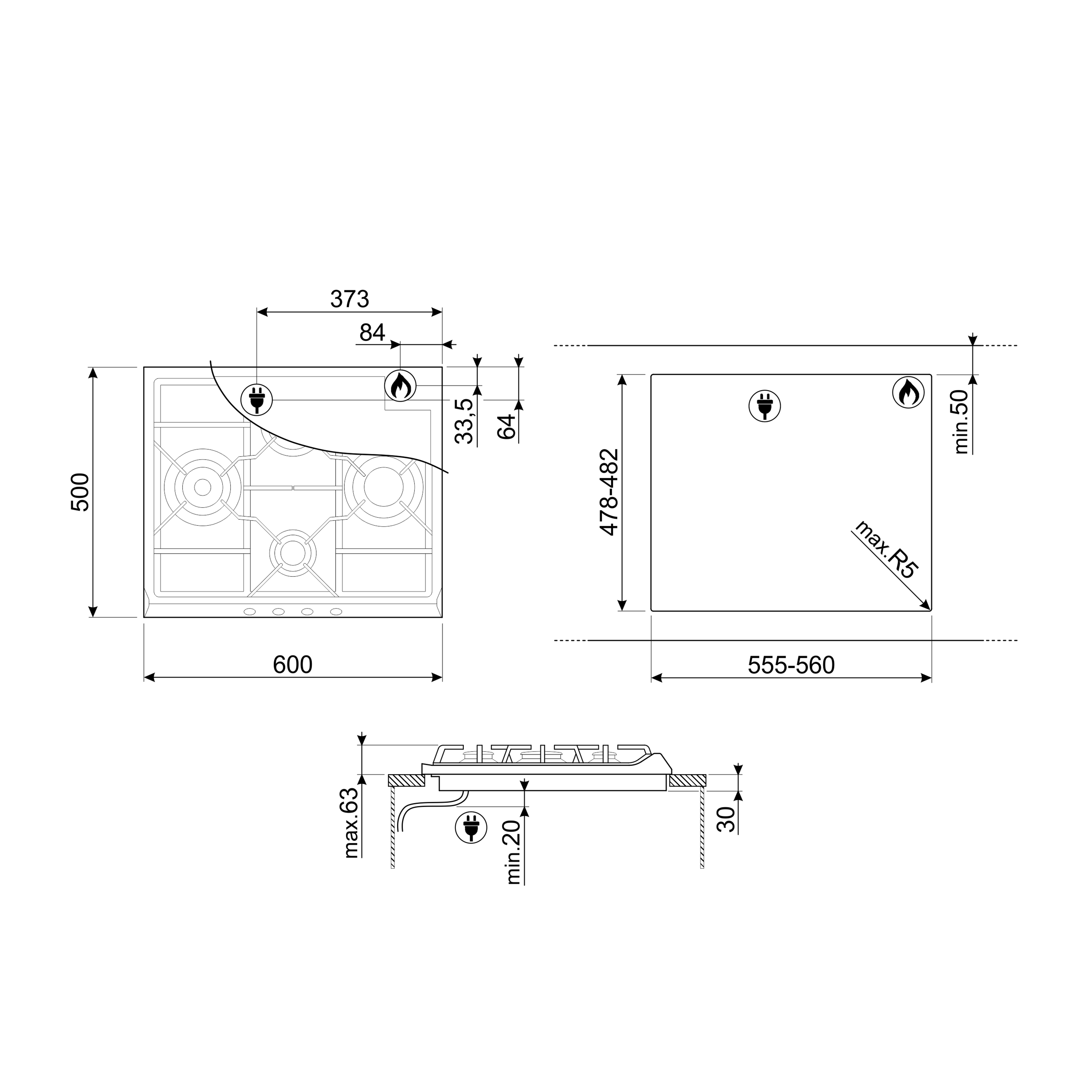 Un diagrama con medidas y dimensiones.