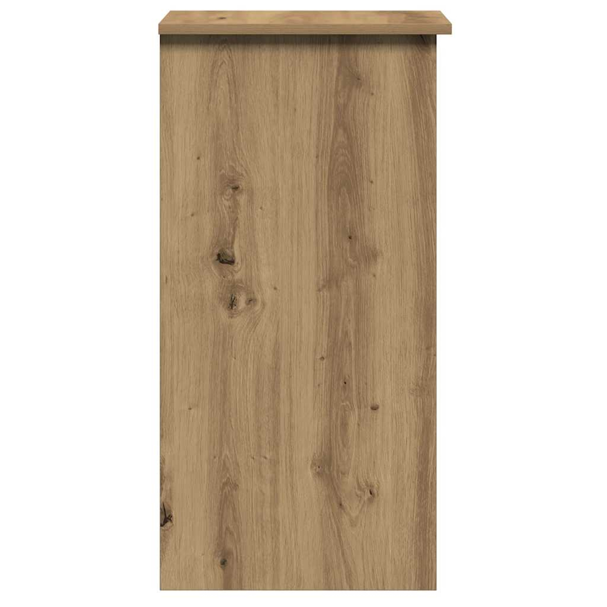 Ein vertikaler Holzschrank mit hellbrauner Farbe und einer etwas dunkleren Oberseite.