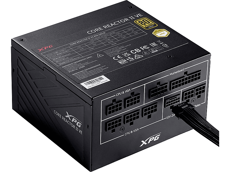 XPG COREREACTORIIVE750G-BKCEU Core Reactor II VE 80+ Gold Full Modüler 120 mm Fanlı 1 kW Power Supply Siyah