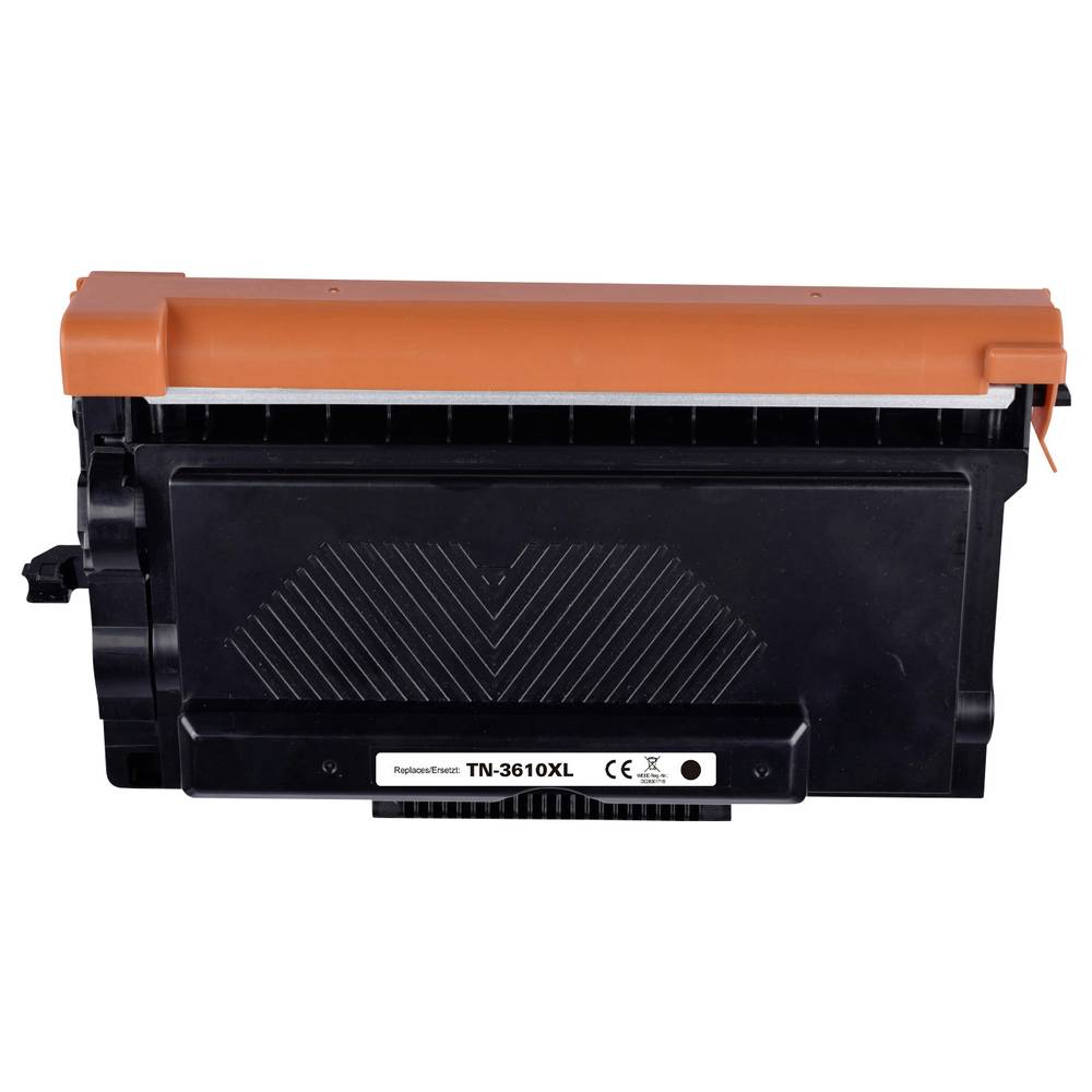Cartuccia toner nera e arancione, modello TN-3610XL, con sfondo bianco.