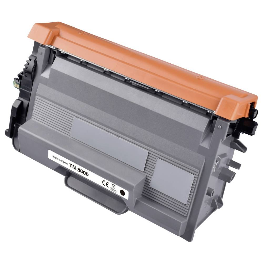 Cartuccia toner grigia e arancione, modello TN-3600, angolata, su sfondo bianco.