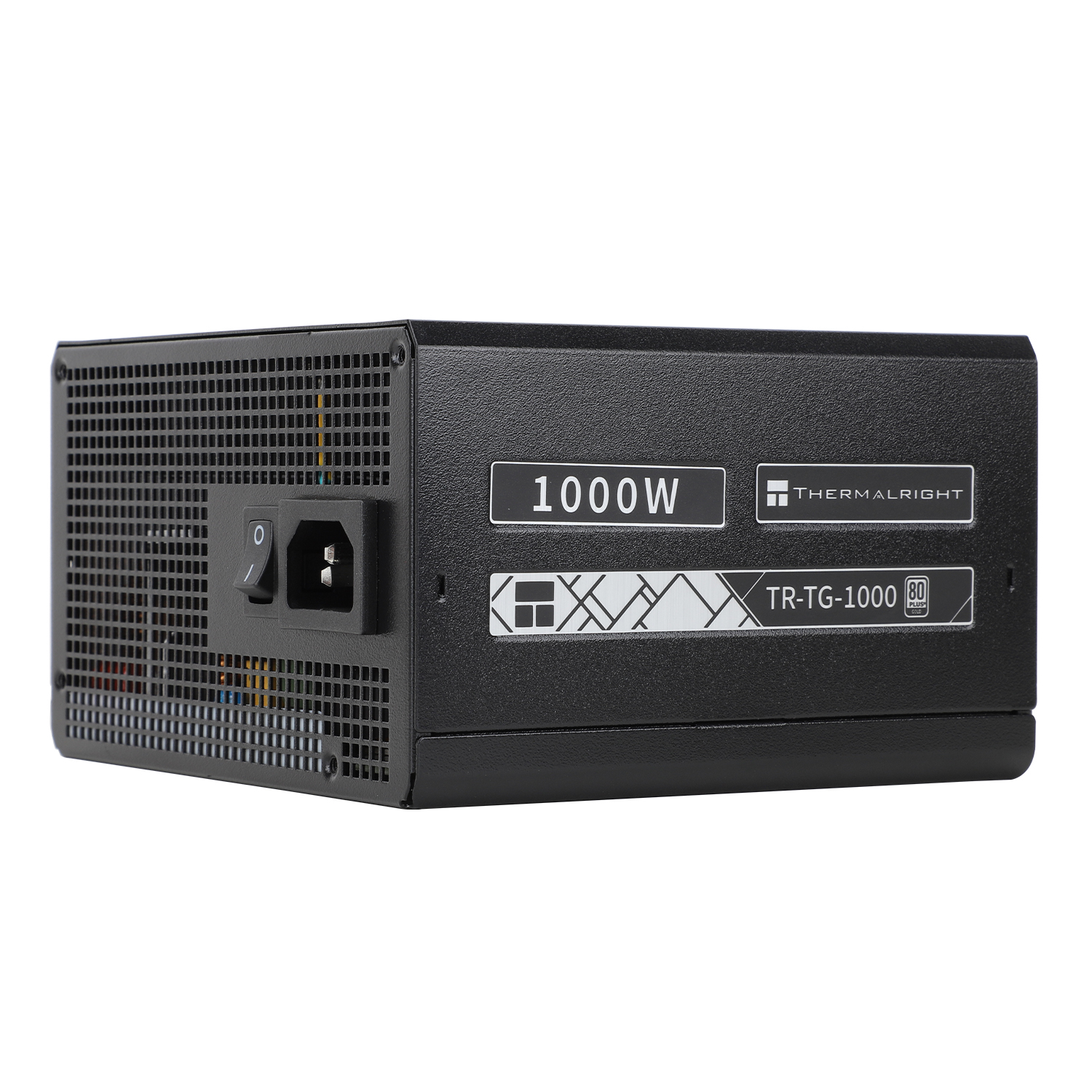 Alimentatore nero. L'etichetta dice '1000W' e 'TR-TG-1000'. Logo Thermalright.