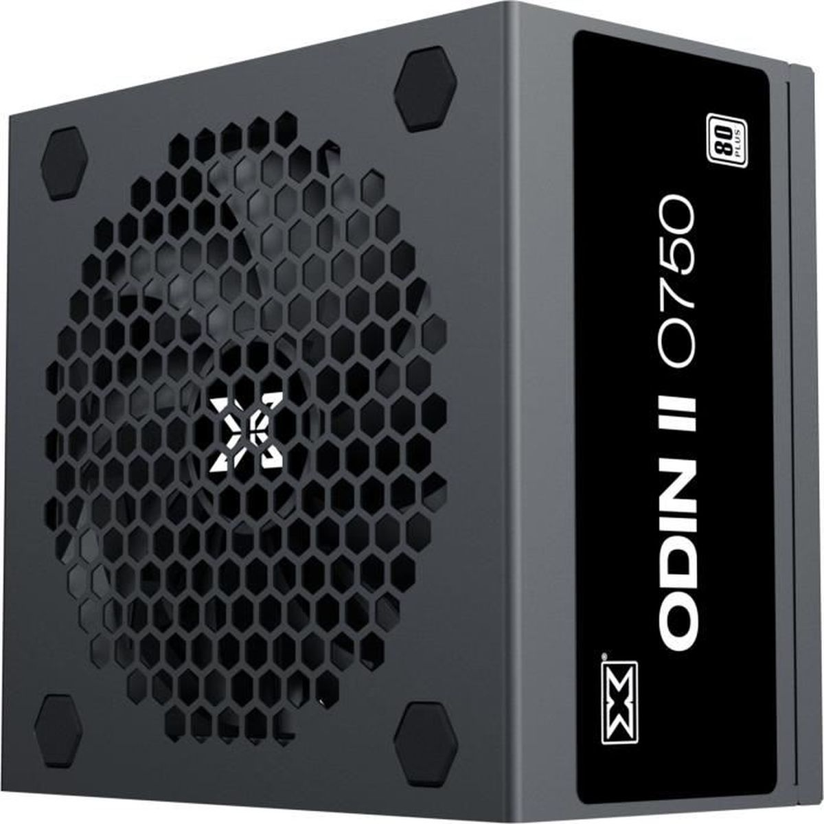 Alimentatore nero con il testo "ODIN II 0750" e badge 80 Plus.