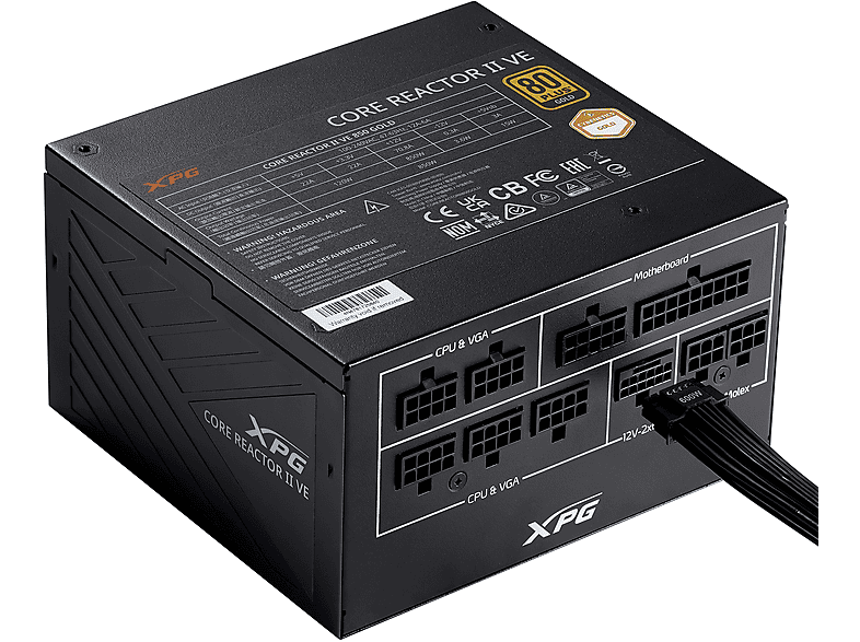 XPG COREREACTORIIVE850G-BKCEU Core Reactor II VE 80+ Gold Full Modüler 120 mm Fanlı 850 W Power Supply Siyah