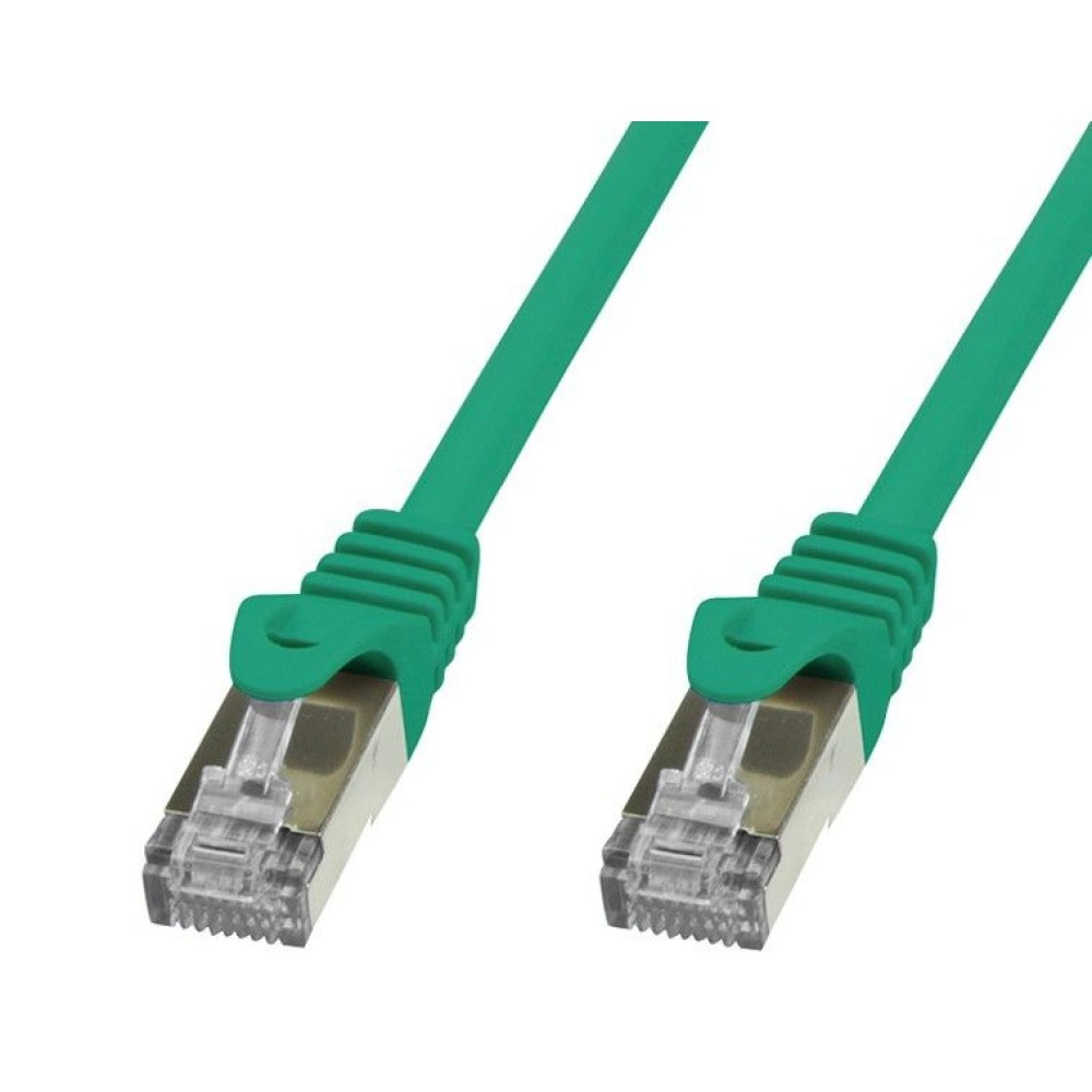 Due cavi ethernet verdi con connettori verdi.