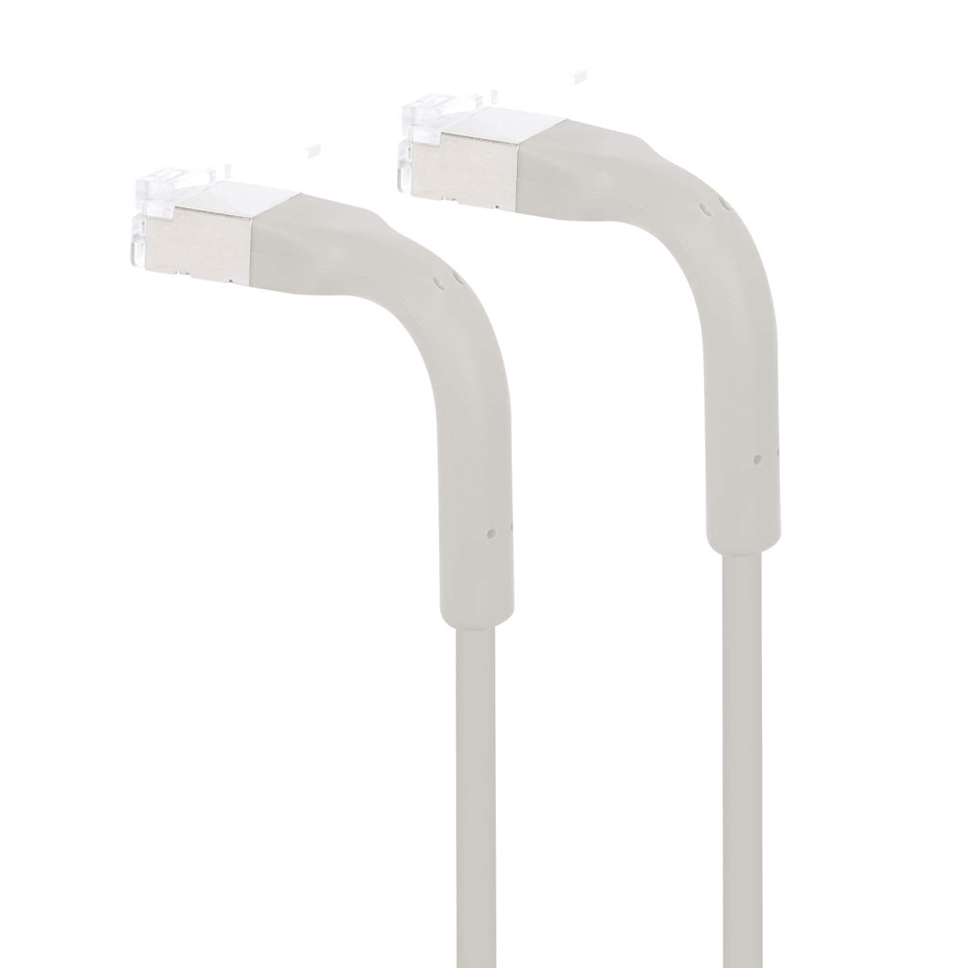 Twee witte Ethernet-connectoren op witte achtergrond.