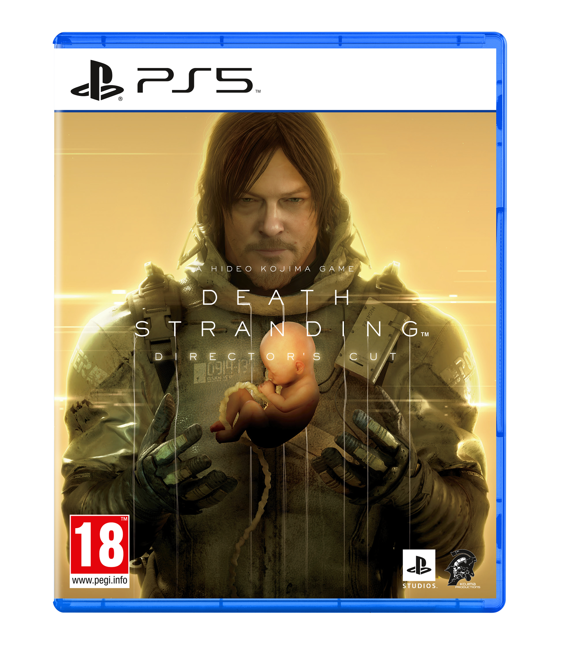 Scatola del gioco 'Death Stranding Director's Cut' per PS5, Norman Reedus sulla copertina.