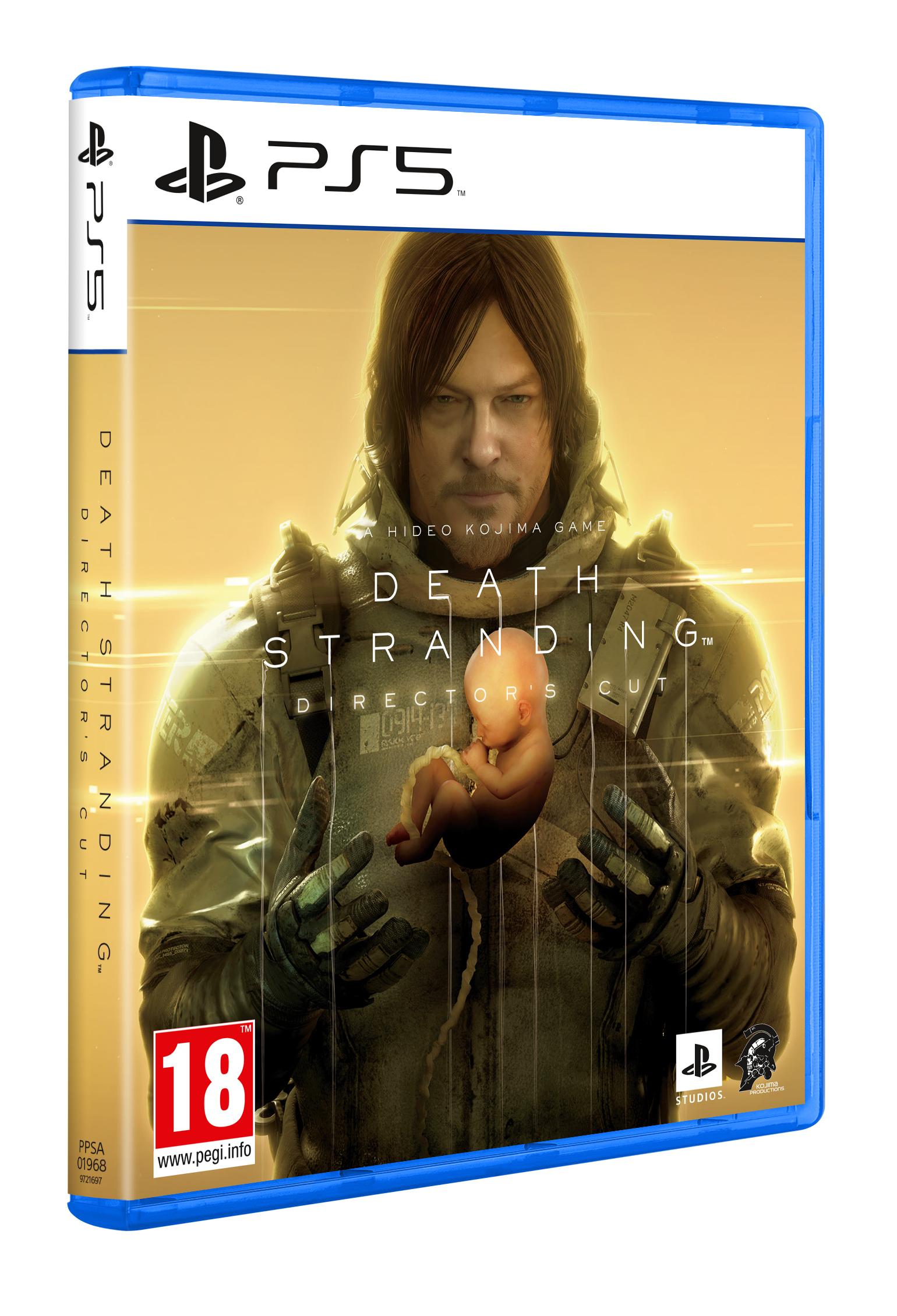 Scatola del gioco Death Stranding Director's Cut per PS5 con Norman Reedus in copertina.