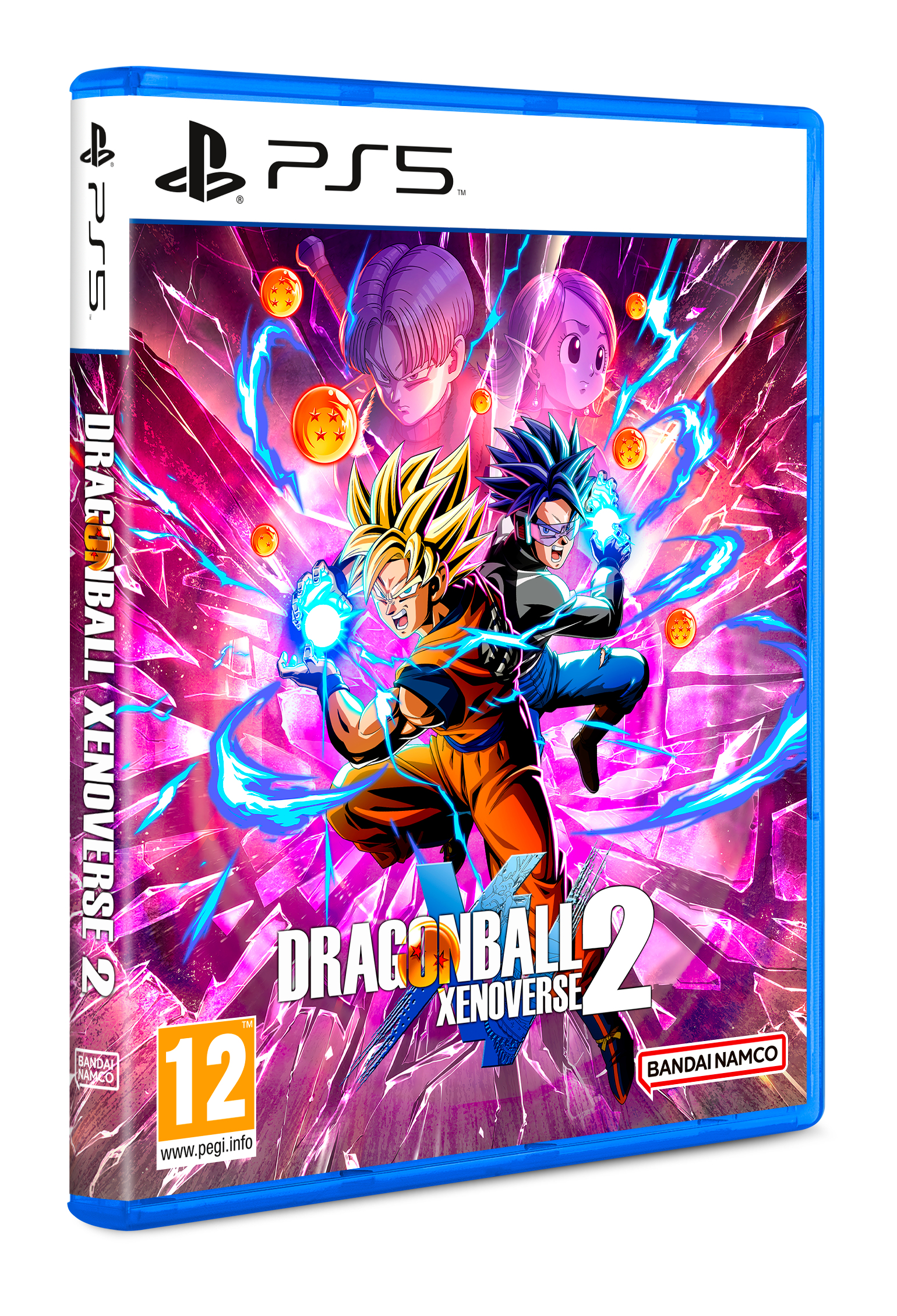 Pudełko z grą na PS5 z tytułem "DRAGON BALL XENOVERSE 2", z postaciami i logo.