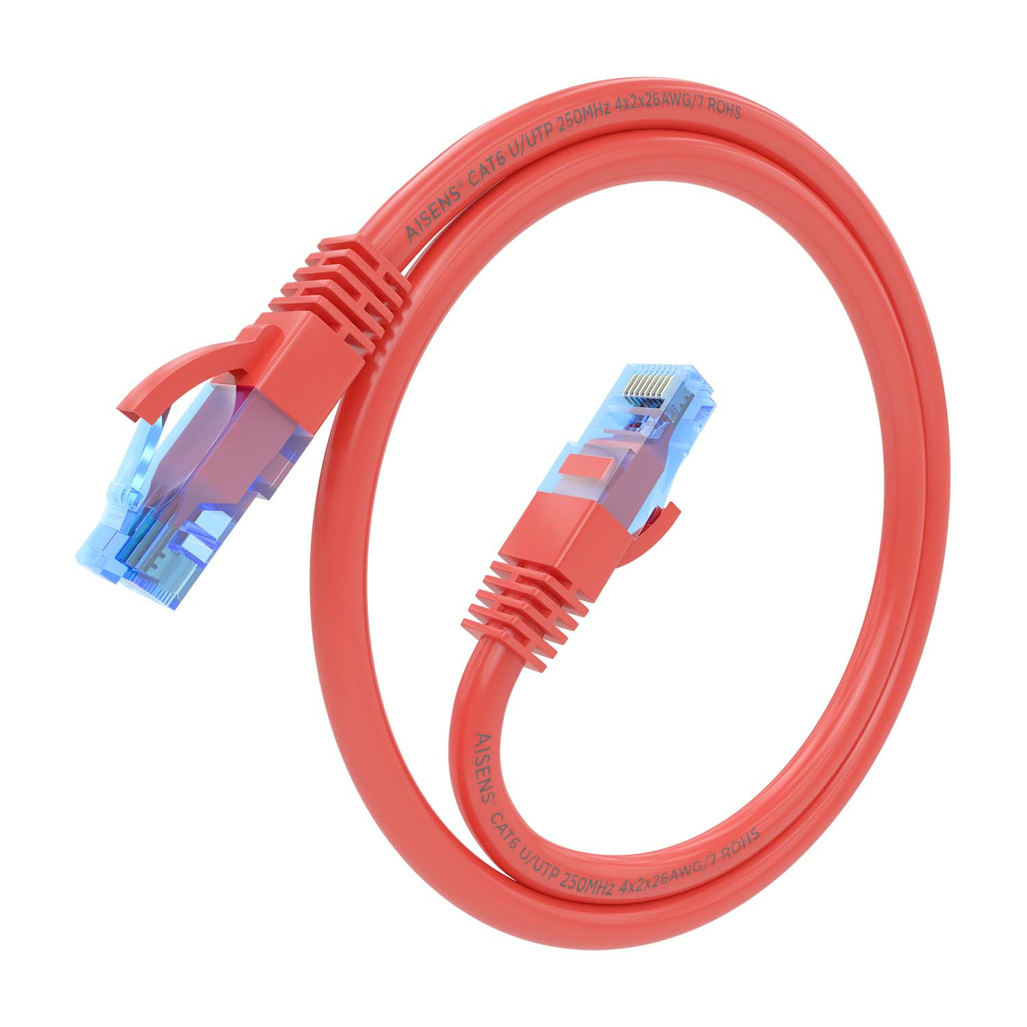 Cavi RJ45 grigi con connettori grigi, vista parallela, sfondo bianco, primo piano.