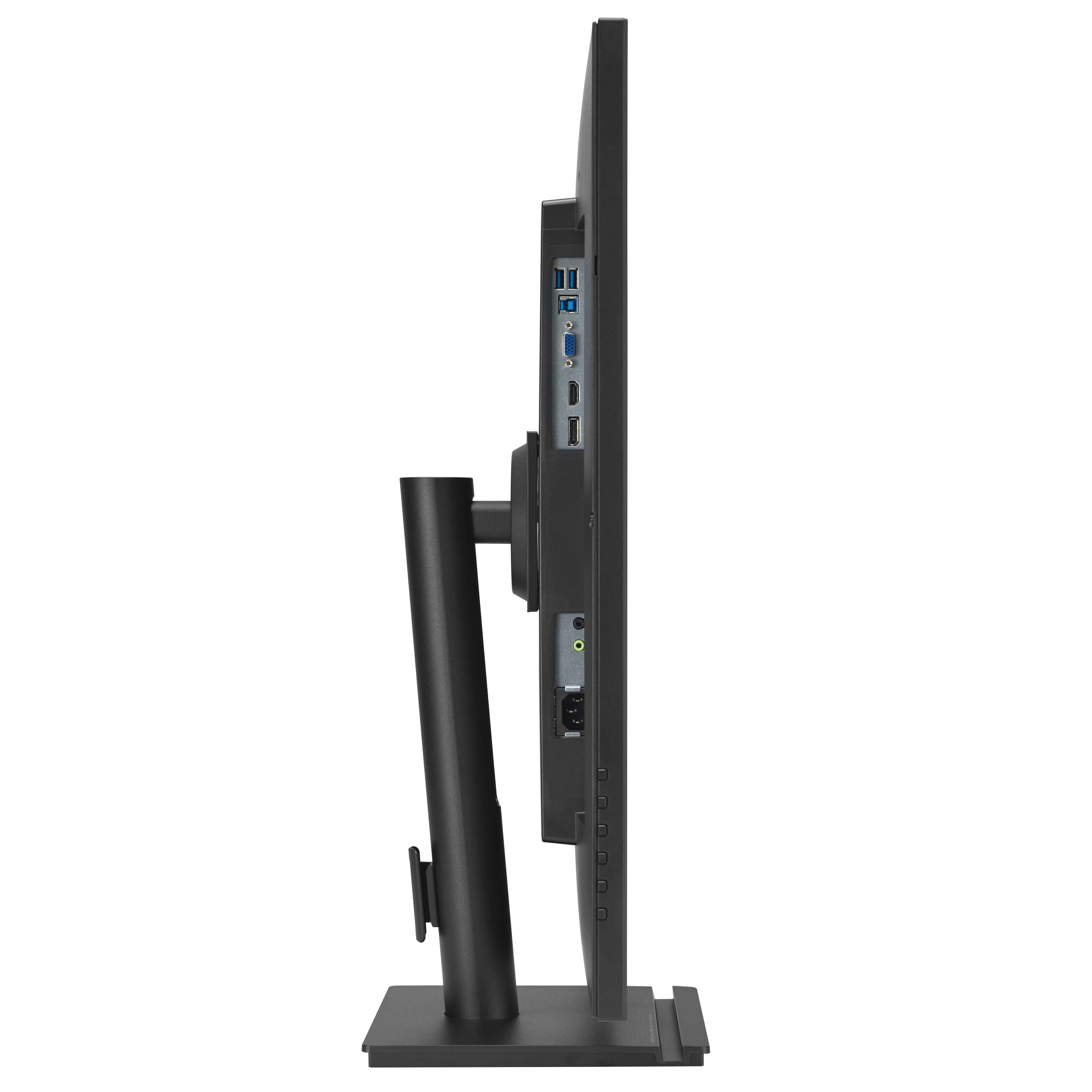 Zakrzywiony monitor komputerowy z tekstem i ikonami. Na górze ma kamerę internetową.