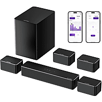 MediaMarkt ULTIMEA Poseidon D70 7.1-kanaals Soundbar met Draadloze Subwoofer, APP Bediening, Soundbar Zwart aanbieding