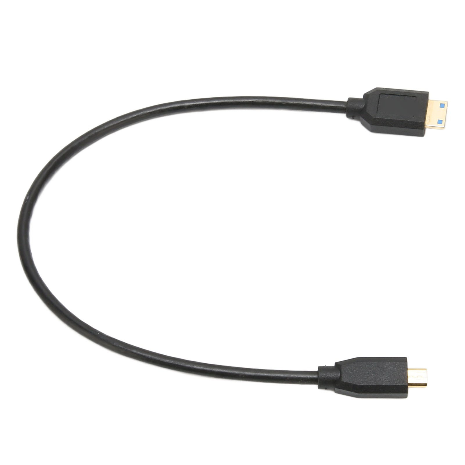 Schwarzes USB-C-Kabel mit USB-C-Anschlüssen an beiden Enden.