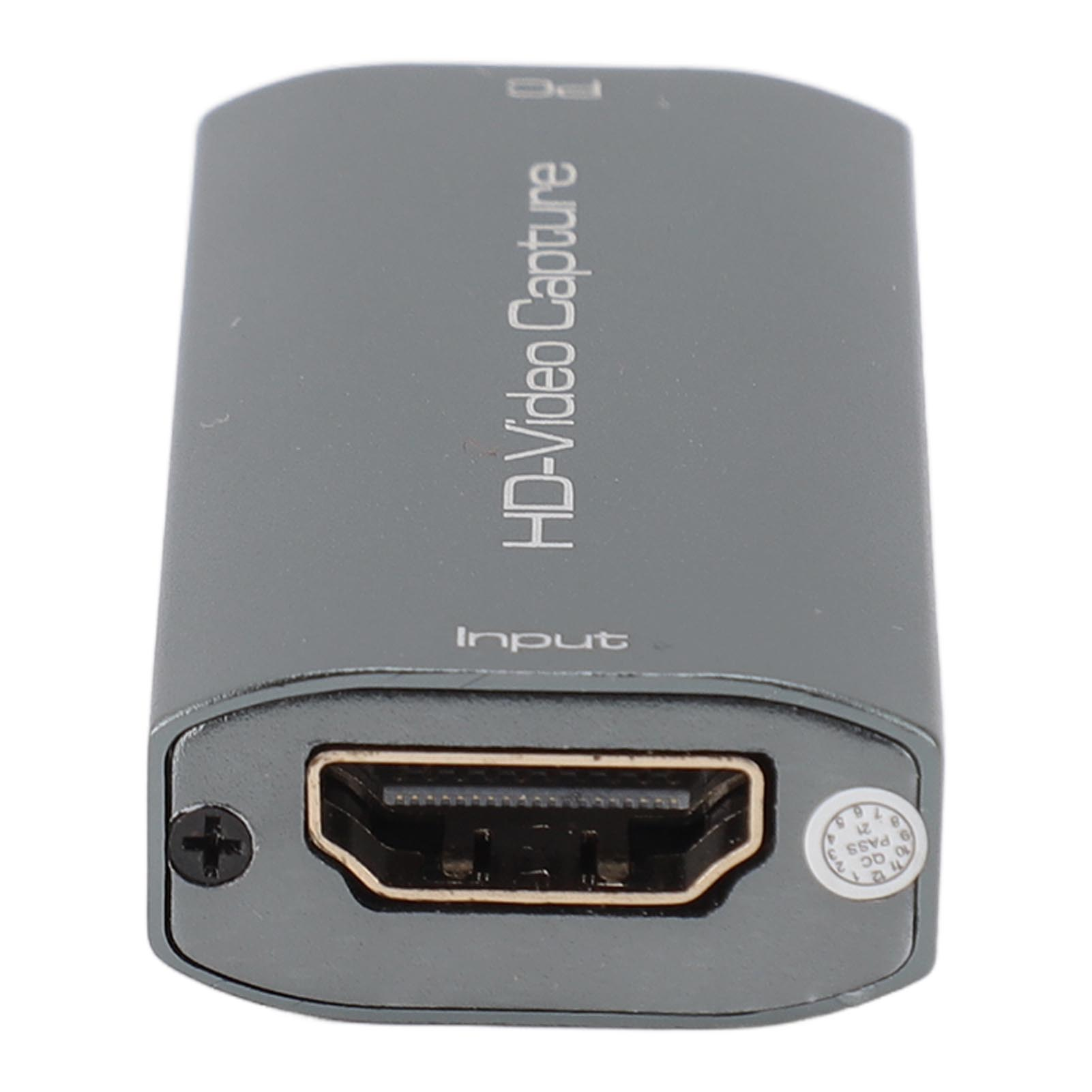 Graues HD-Video-Aufnahmegerät mit HDMI-Eingang. Das Gerät hat einen USB-Anschluss.