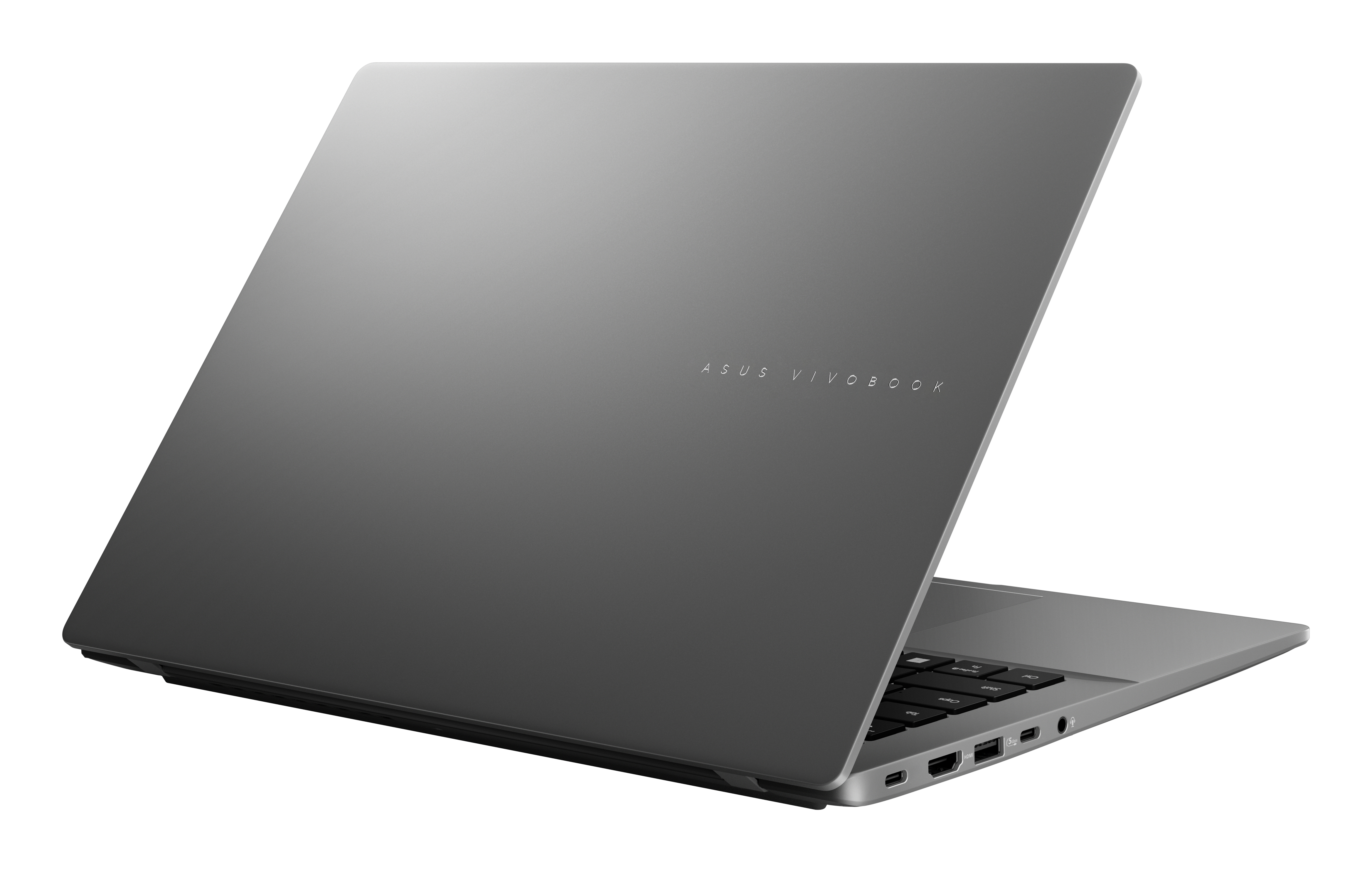Grey laptop back with the ASUS VIVOBOOK logo on it.