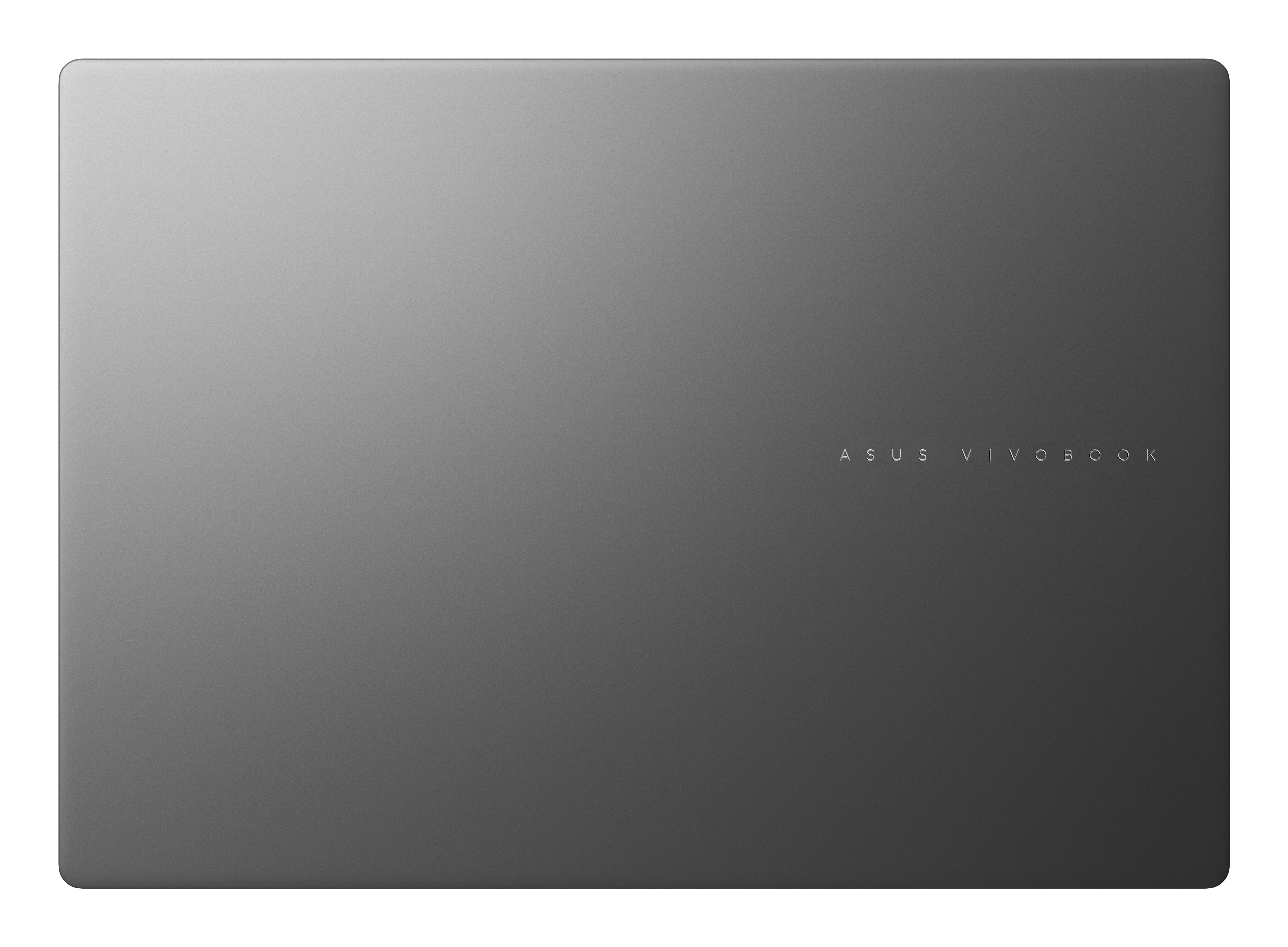 Laptop's back cover, dark gray with ASUS VIVOBOOK logo.