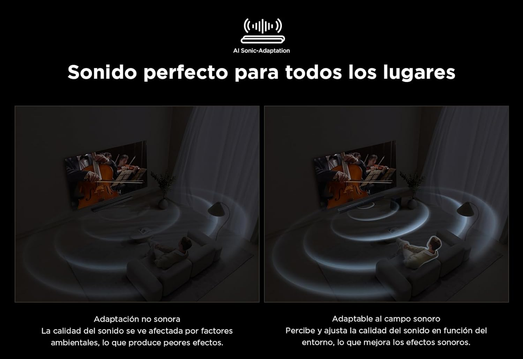 Ekran telewizora z funkcją optymalizacji dźwięku.