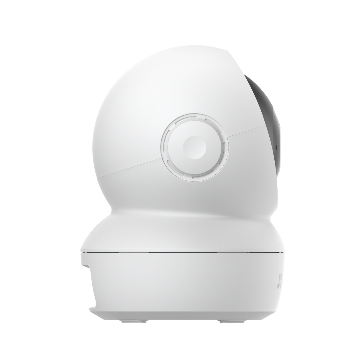 Biała kamera bezpieczeństwa, widok z boku.