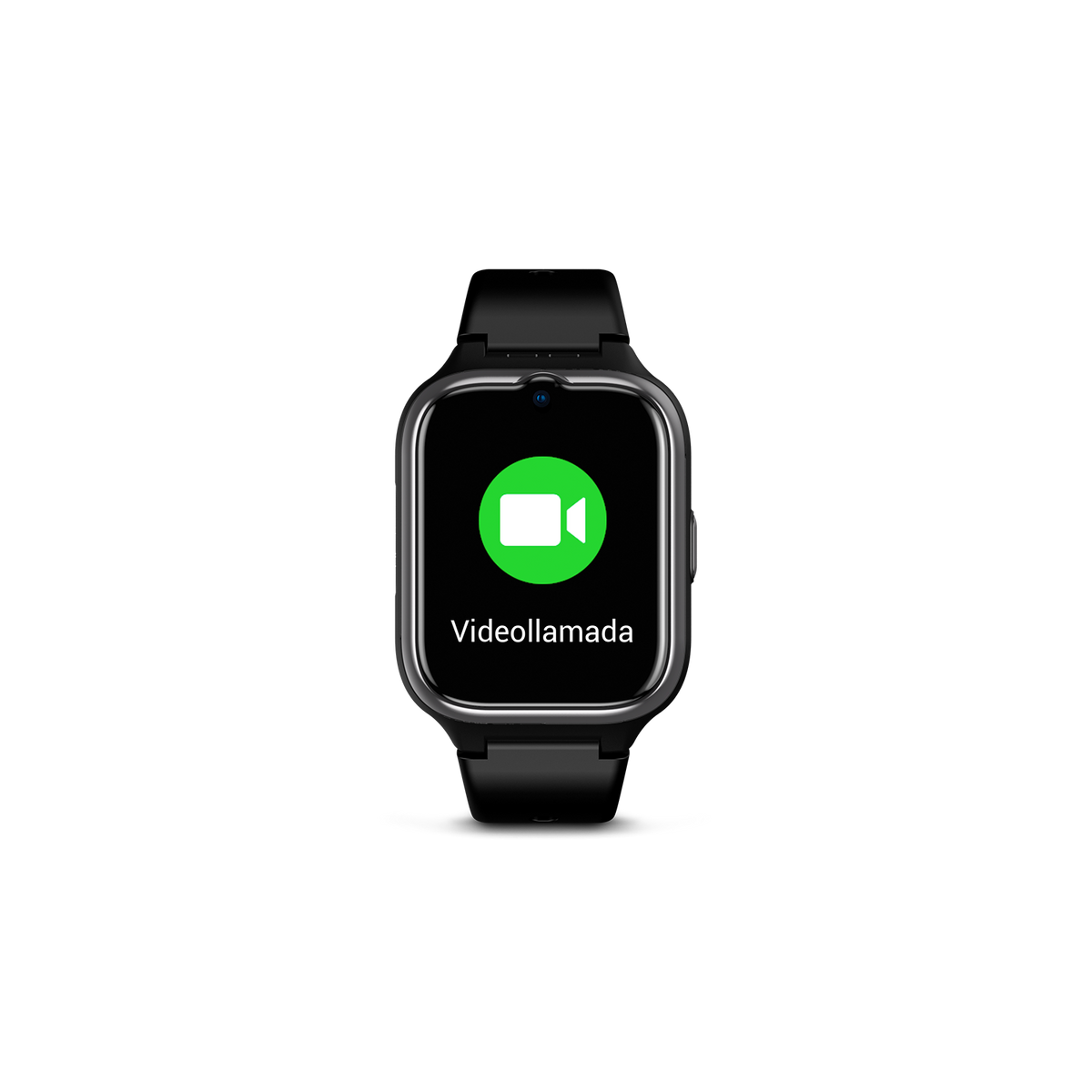 Smartwatch mit Videoanruf-Symbol auf dem Bildschirm.