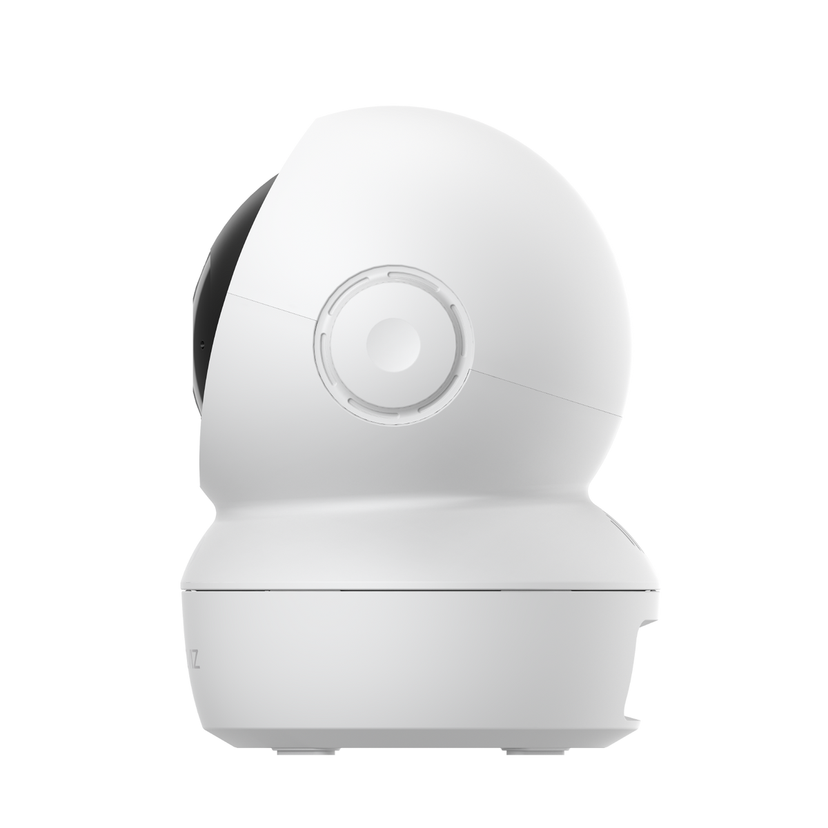 Biała kamera bezpieczeństwa, widok z boku.