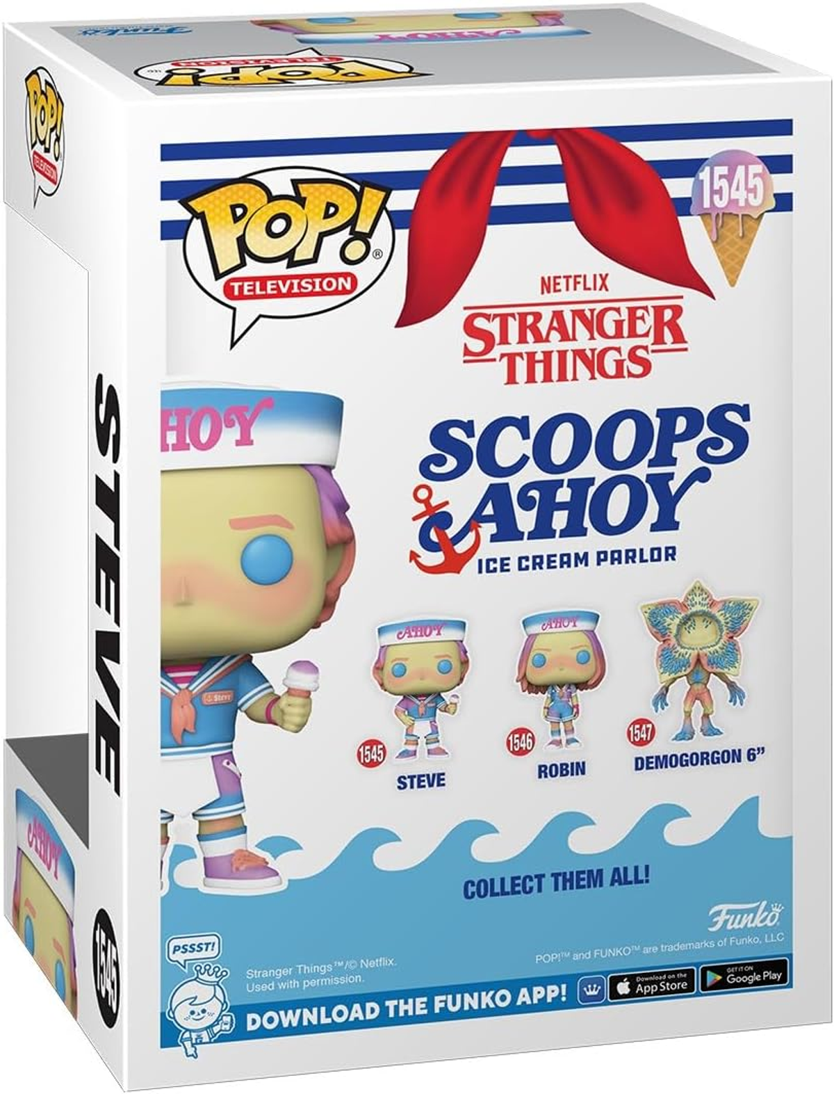 Scatola per la figura Stranger Things Scoops Ahoy: Steve, Robin e Demogorgon 6”.
