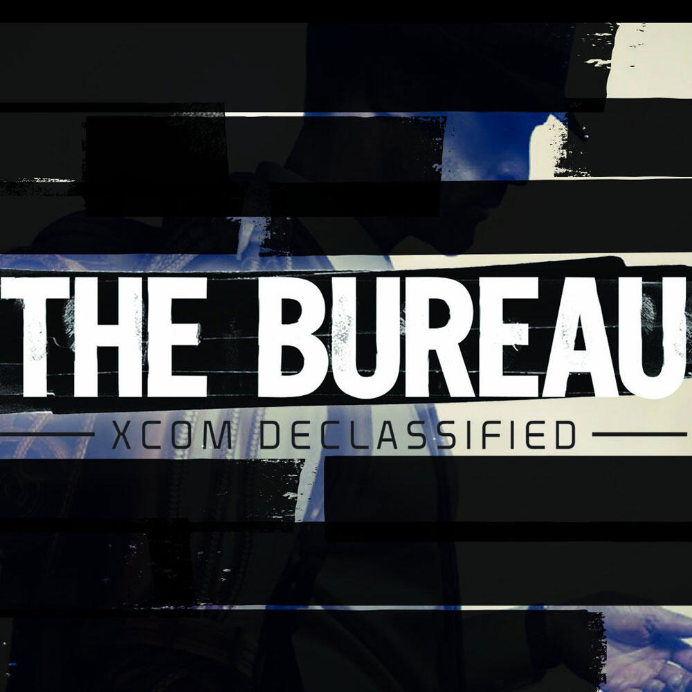Schermata del titolo di The Bureau: XCOM Declassified con sfondo sfocato di una persona.