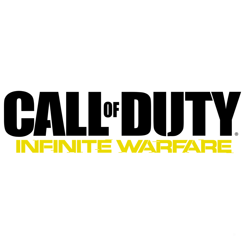 Logo 'Call of Duty: Infinite Warfare' w kolorze czarnym i żółtym.