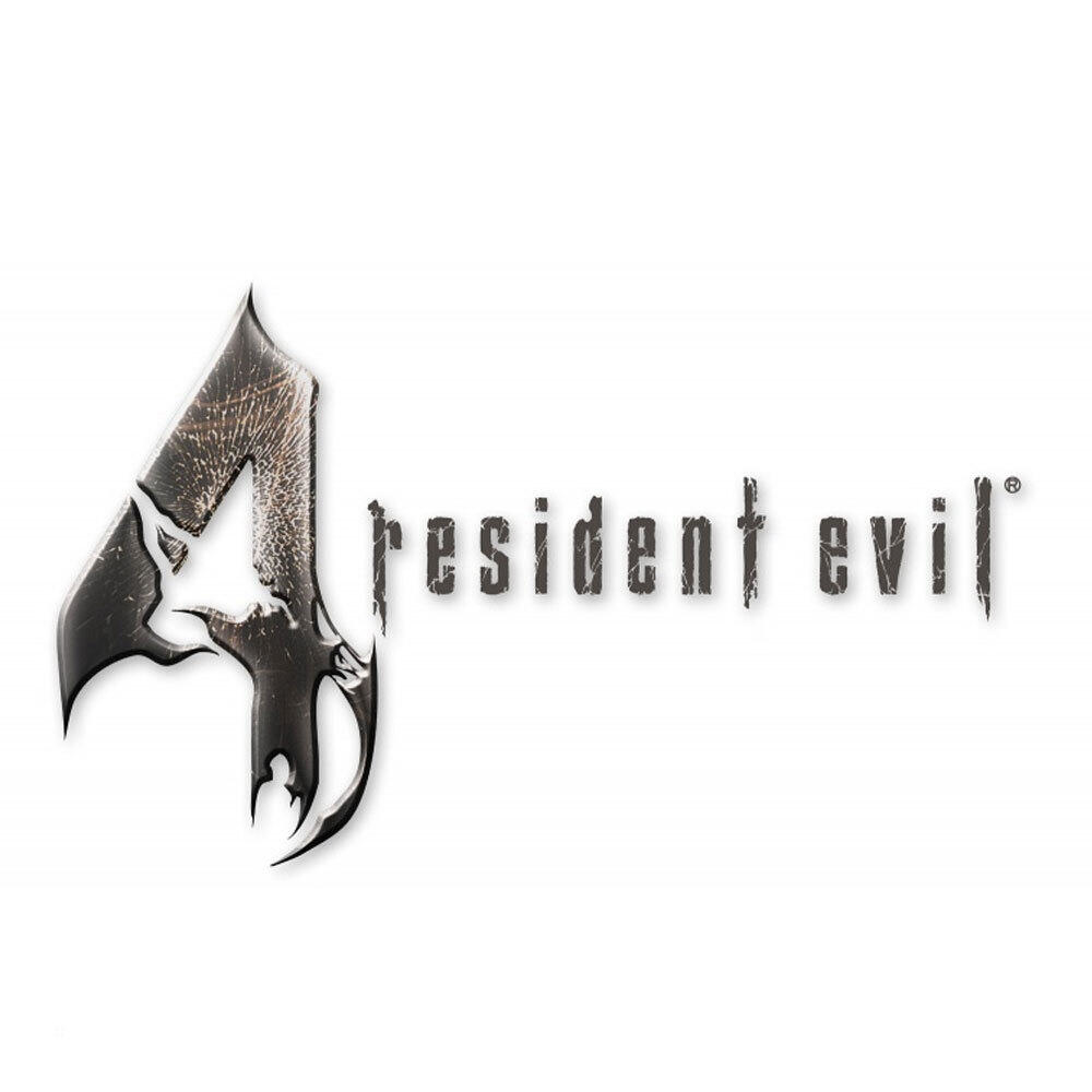 Logo Resident Evil 4, stylizowana cyfra 4 z tytułem gry poniżej.