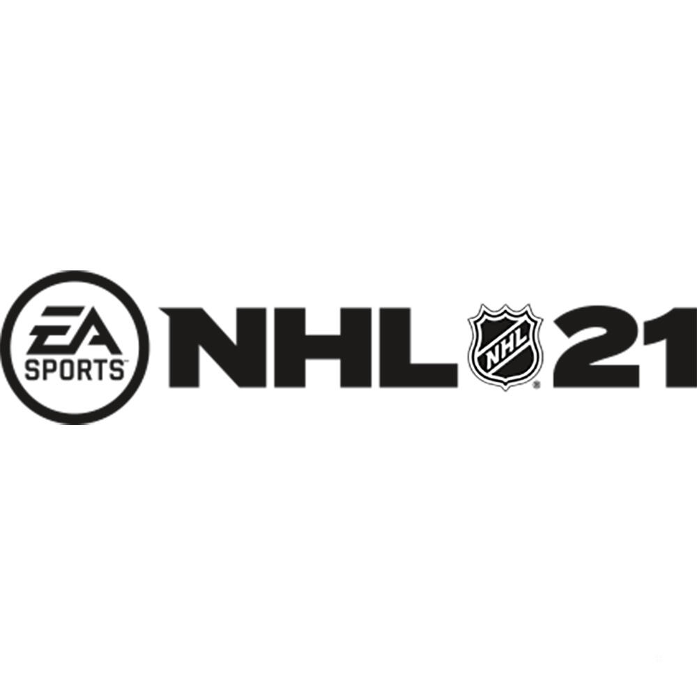Das EA Sports NHL 21 Logo. Es zeigt ein stilisiertes EA Sports Logo und den Text 'NHL 21'.