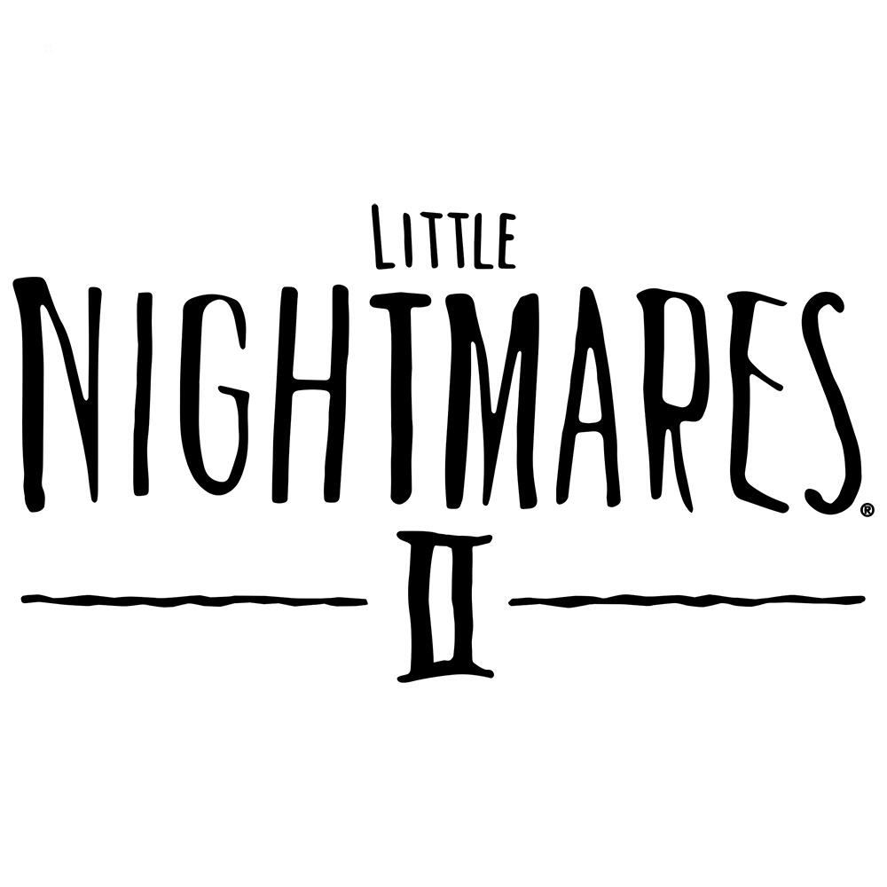 Das Little Nightmares II-Spielelogo auf weißem Hintergrund mit schwarzem Text.