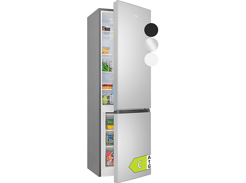 BOMANN KG 7353 Kühlgefrierkombination (C, 134 kWh, 1800 mm hoch, Silber)